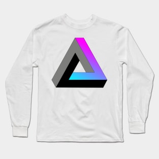 Impossible triangle with cyan to magenta gradient Long Sleeve T-Shirt